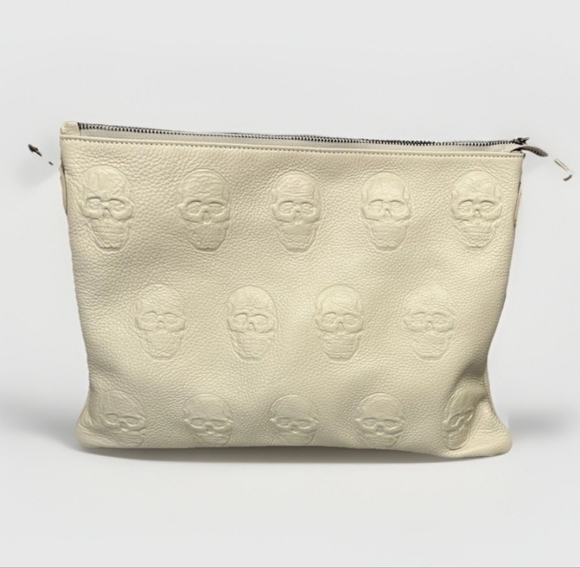 IO PELLE Italia Skulled Embossed Leather Bag NWT
